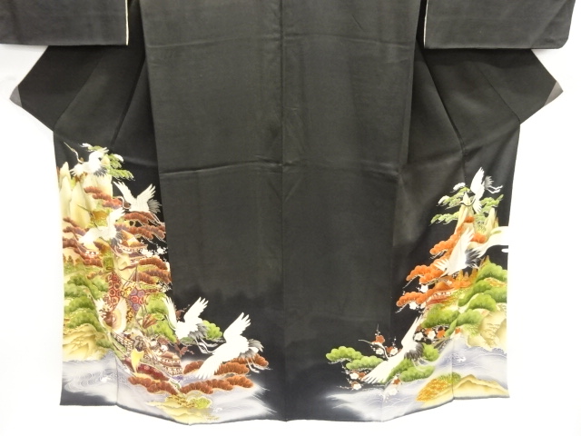 アンティーク 宝船に松鶴模様留袖